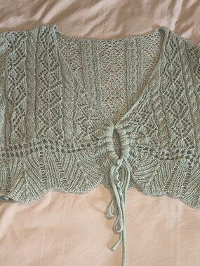 Green Cider Cropped Sweater